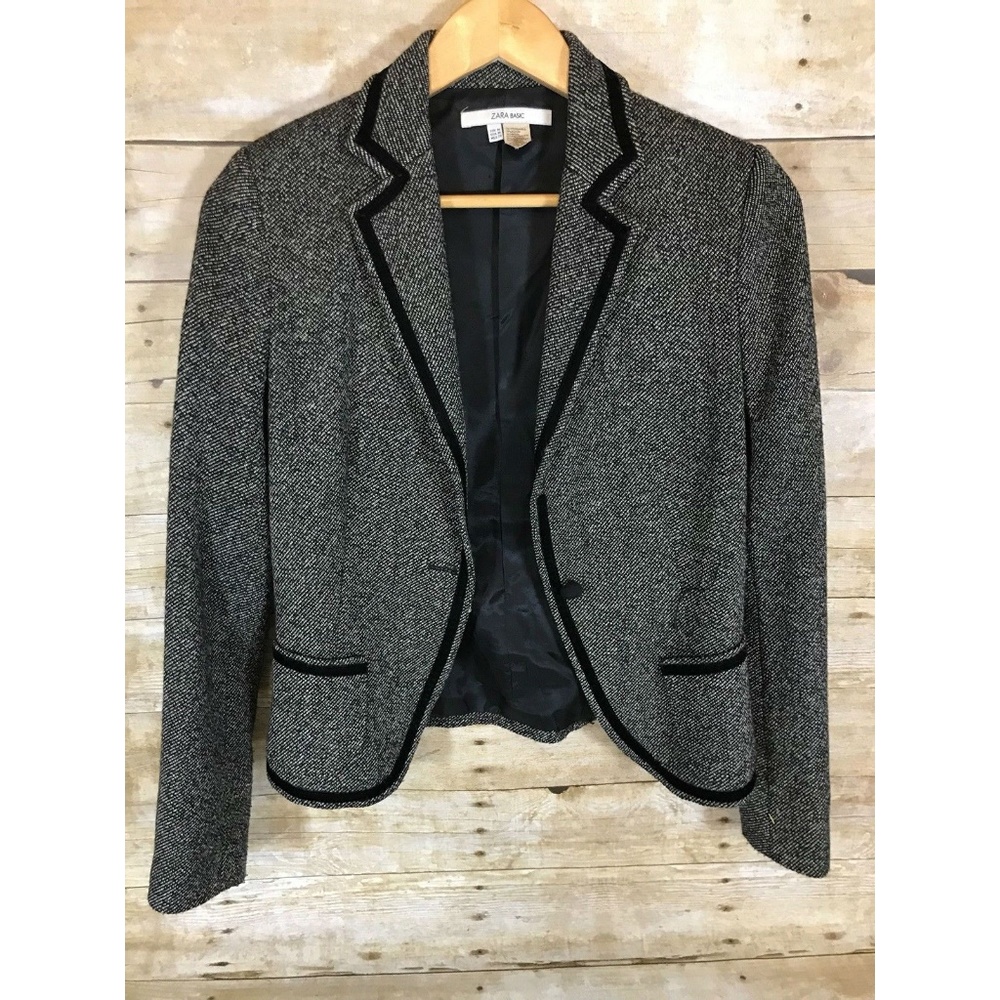 Zara Basic Women's Tweed Blazer Jacket Size Medium